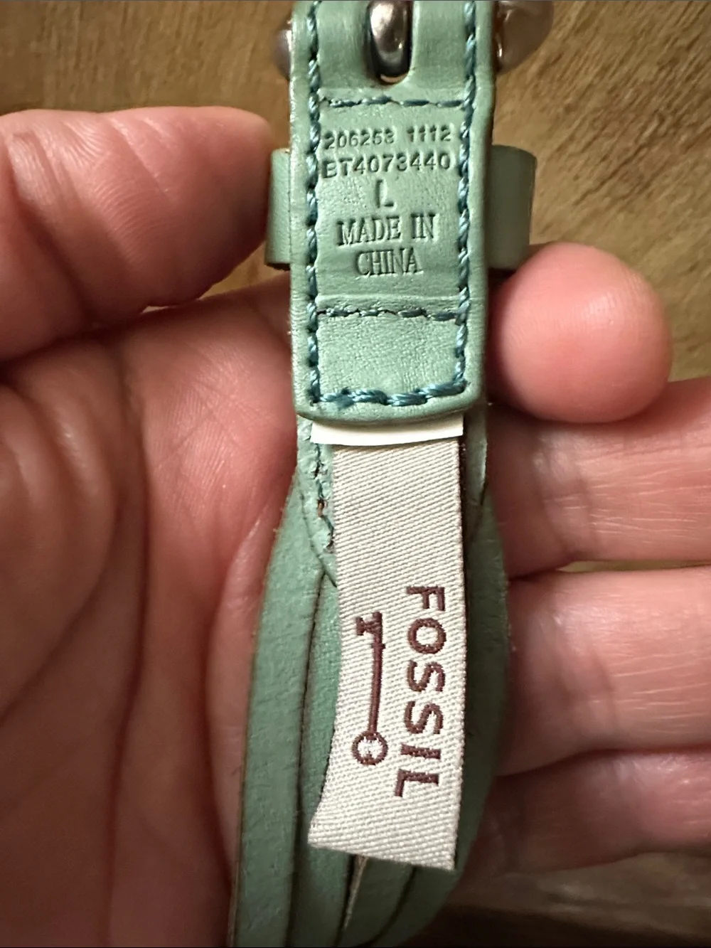 Fossil Braided Leather Belt in Mint Green